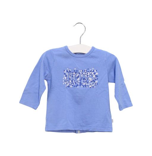 A Blue Long Sleeve Tops from Boss in size 6-12M for boy. (Front View)