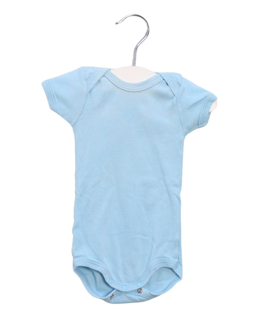 A Blue Short Sleeve Bodysuits from Petit Bateau in size 0-3M for boy. (Front View)