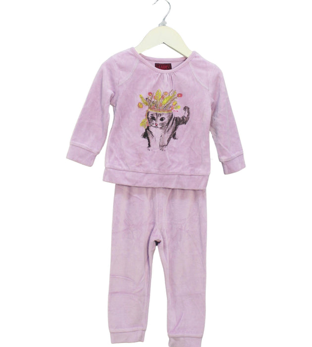 A Purple Pyjama Sets from La Compagnie des Petits in size 2T for girl. (Front View)