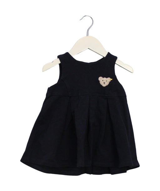 A Black Sleeveless Dresses from Steiff in size 6-12M for girl. (Front View)