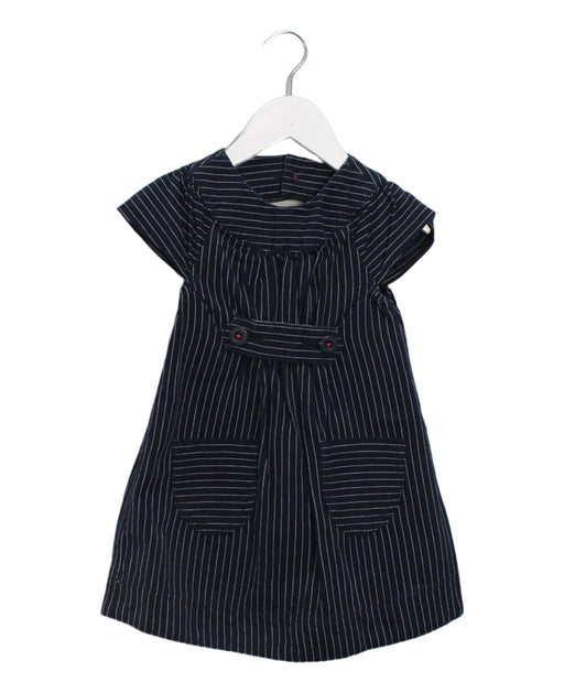 A Navy Short Sleeve Dresses from Tea in size 2T for girl. (Front View)