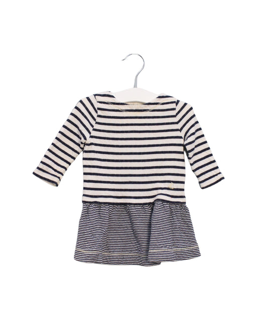 A Navy Long Sleeve Dresses from Petit Bateau in size 3-6M for girl. (Front View)