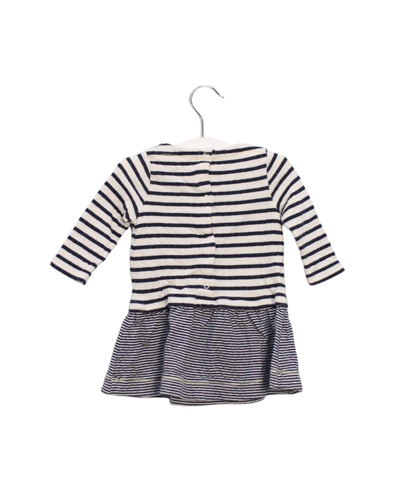A Navy Long Sleeve Dresses from Petit Bateau in size 3-6M for girl. (Back View)
