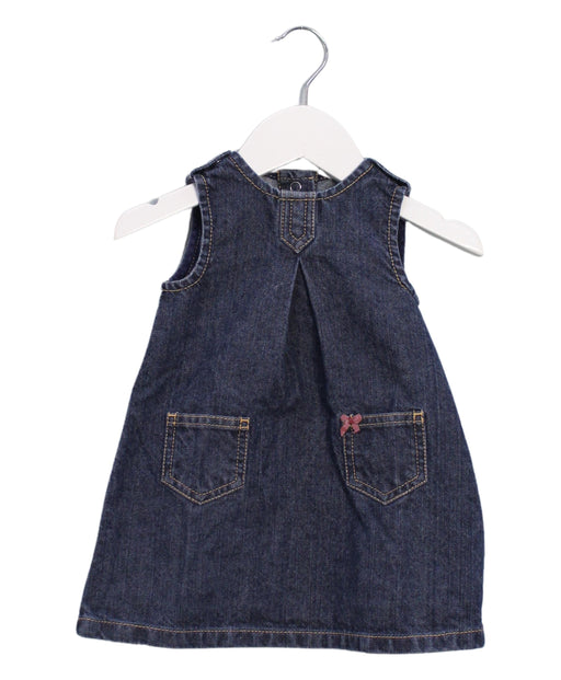 A Navy Sleeveless Dresses from Petit Bateau in size 3-6M for girl. (Front View)