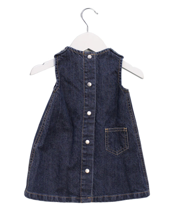 A Navy Sleeveless Dresses from Petit Bateau in size 3-6M for girl. (Back View)