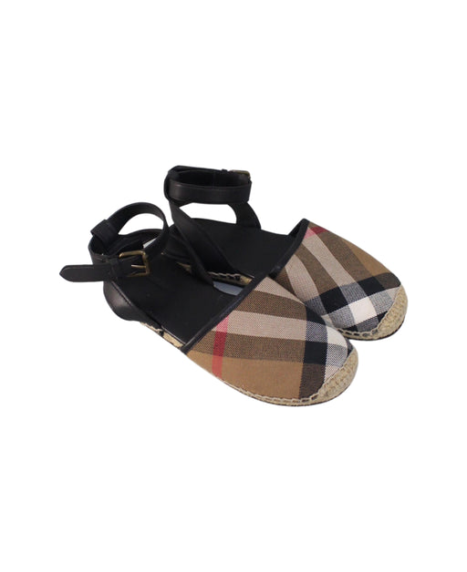 A Brown Sandals from Burberry in size 7Y for girl. (Front View)