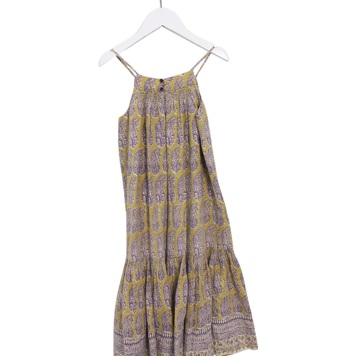 A Yellow Sleeveless Dresses from Bonpoint in size 6T for girl. (Back View)
