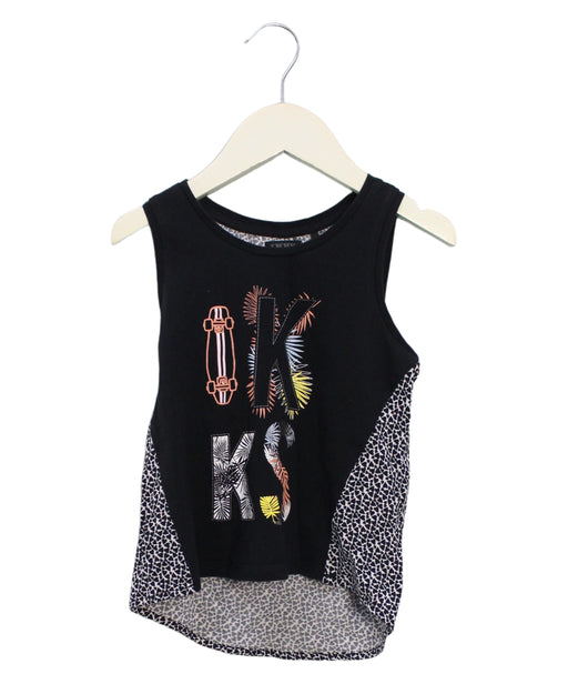 A Black Sleeveless Tops from IKKS in size 6T for girl. (Front View)