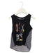 A Black Sleeveless Tops from IKKS in size 6T for girl. (Front View)
