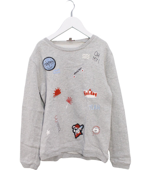 A Grey Crewneck Sweatshirts from Emile et Ida in size 8Y for girl. (Front View)