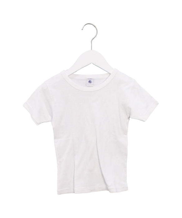 A White Short Sleeve T Shirts from Petit Bateau in size 5T for boy. (Front View)