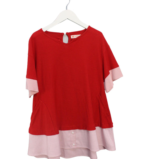 A Red Short Sleeve Dresses from As Know As Ponpoko in size 10Y for girl. (Front View)