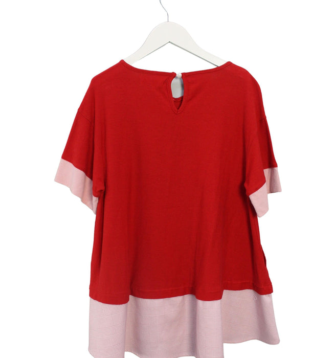 A Red Short Sleeve Dresses from As Know As Ponpoko in size 10Y for girl. (Back View)