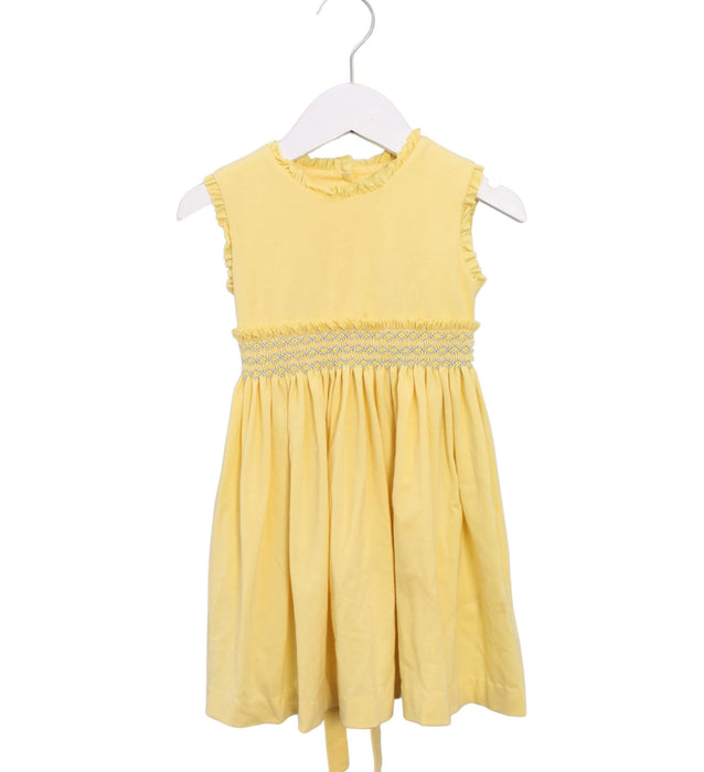 A Yellow Sleeveless Dresses from Malvi & Co. in size 3T for girl. (Front View)
