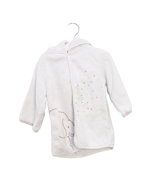 A White Bathrobes from Jacadi in size 2T for neutral. (Front View)
