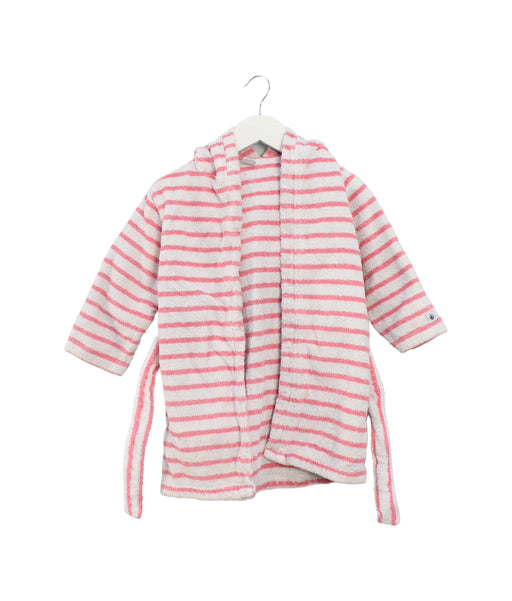 A Pink Bathrobes from Petit Bateau in size 3T for girl. (Front View)