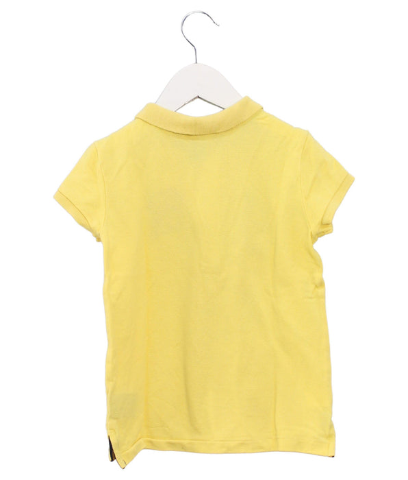 A Yellow Short Sleeve Polos from Polo Ralph Lauren in size 6T for girl. (Back View)