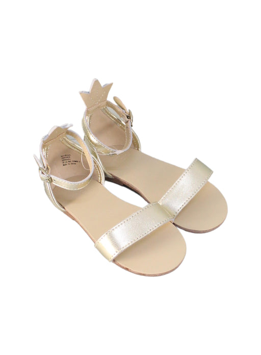 A Gold Sandals from Janie & Jack in size 18-24M for girl. (Front View)
