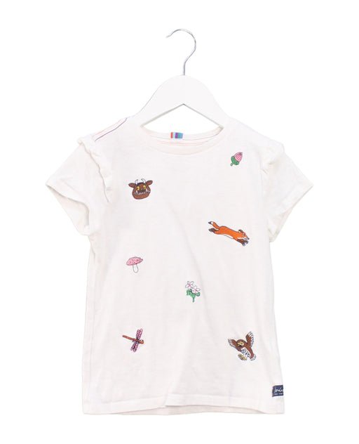 A White Short Sleeve T Shirts from Joules in size 6T for girl. (Front View)