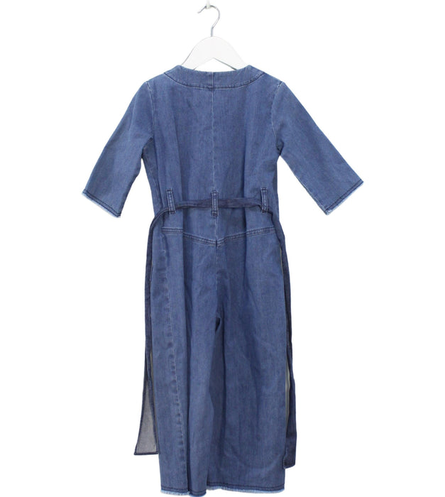 A Blue Long Sleeve Jumpsuits from Il Gufo in size 5T for girl. (Back View)