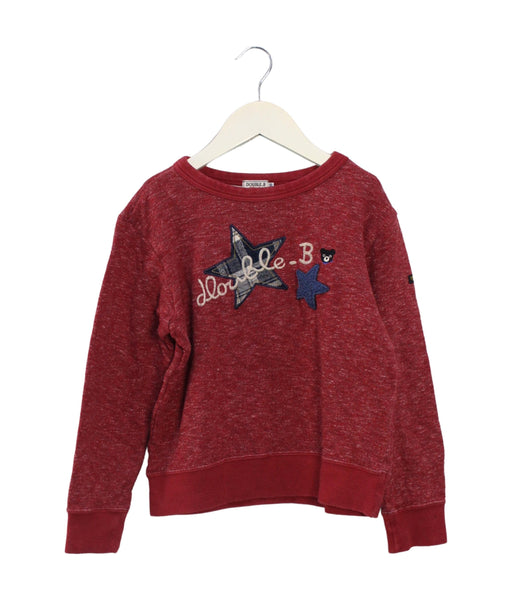 A Red Sweatshirts from Miki House in size 7Y for boy. (Front View)