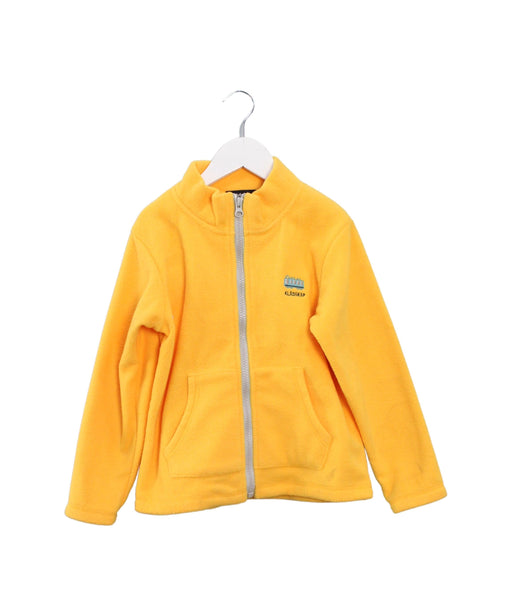 A Yellow Lightweight Jackets from Kladskap in size 5T for boy. (Front View)