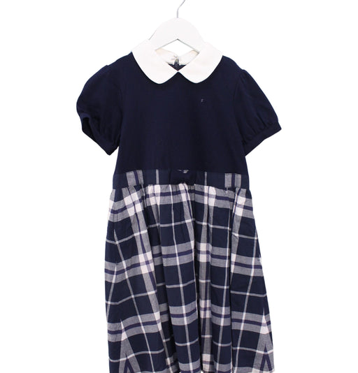 A Navy Short Sleeve Dresses from Kumikyoku in size 6T for girl. (Front View)
