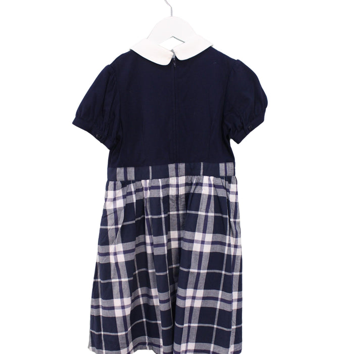 A Navy Short Sleeve Dresses from Kumikyoku in size 6T for girl. (Back View)