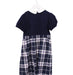 A Navy Short Sleeve Dresses from Kumikyoku in size 6T for girl. (Back View)