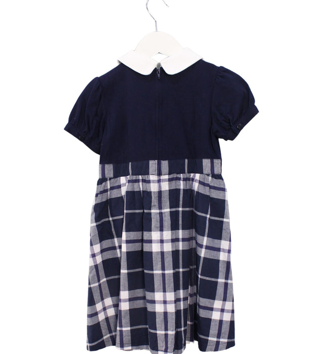 A Navy Short Sleeve Dresses from Kumikyoku in size 2T for girl. (Back View)