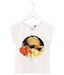 A White Short Sleeve T Shirts from IKKS in size 5T for girl. (Front View)