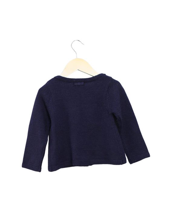 A Navy Cardigans from Jacadi in size 2T for girl. (Back View)