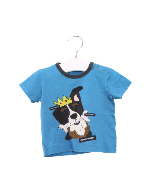 A Blue Short Sleeve T Shirts from Dolce & Gabbana in size 6-12M for boy. (Front View)