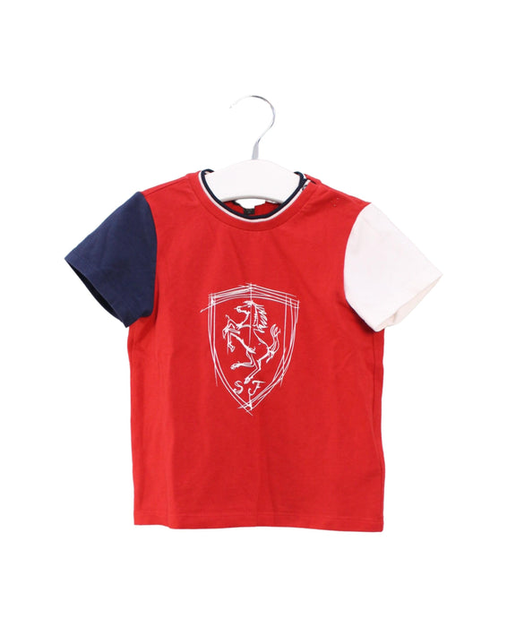 A Red Short Sleeve T Shirts from Ferrari in size 12-18M for boy. (Front View)