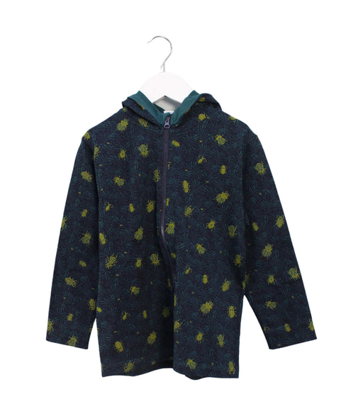 A Navy Zippered Sweatshirts from Petit Bateau in size 6T for boy. (Front View)