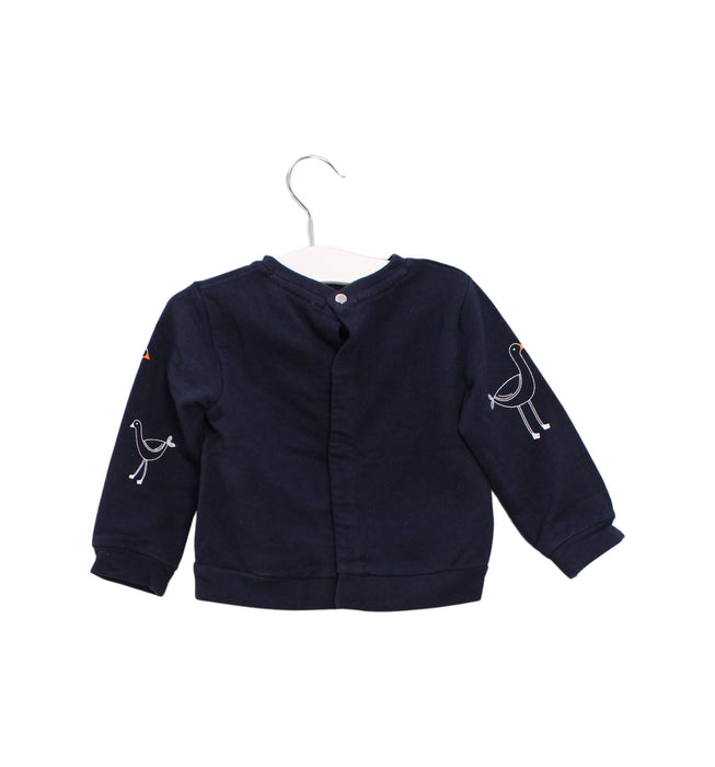 A Navy Sweatshirts from Jacadi in size 6-12M for boy. (Back View)