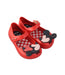 A Red Flats from Mini Melissa in size 12-18M for girl. (Front View)