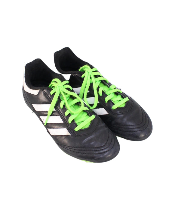 A Black Cleats/Soccer Shoes from Adidas in size 10Y for boy. (Front View)
