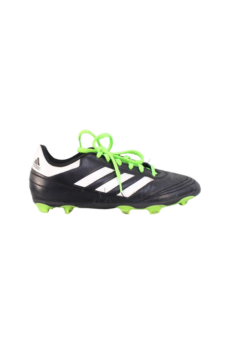 A Black Cleats/Soccer Shoes from Adidas in size 10Y for boy. (Back View)