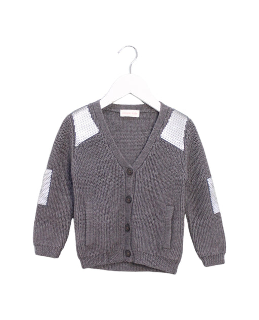 A Grey Cardigans from Simple Kids in size 3T for girl. (Front View)