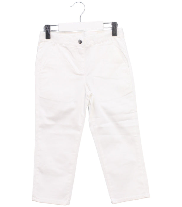 A White Casual Pants from Jacadi in size 6T for girl. (Front View)