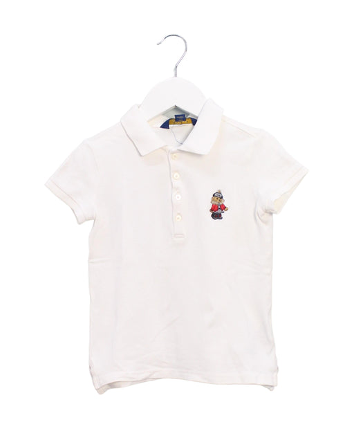 A White Short Sleeve Polos from Polo Ralph Lauren in size 6T for girl. (Front View)