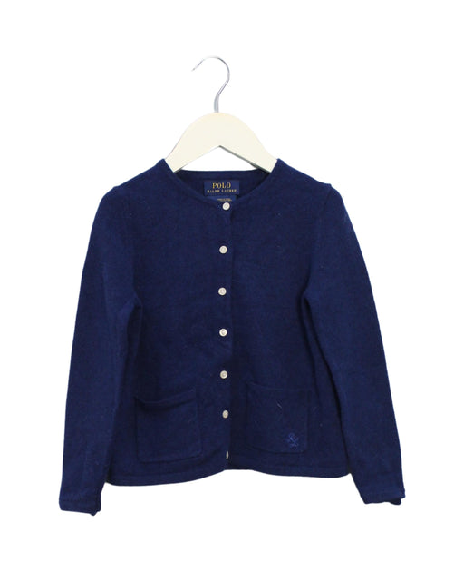 A Navy Cardigans from Polo Ralph Lauren in size 5T for girl. (Front View)