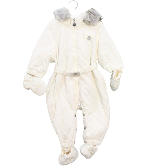 A Ivory Snowsuits from Nicholas & Bears in size 6-12M for girl. (Front View)