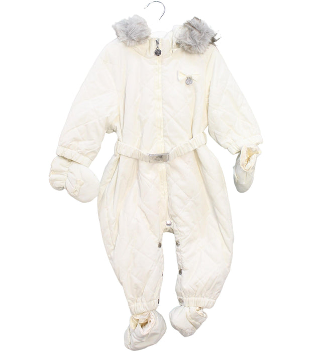 A Ivory Snowsuits from Nicholas & Bears in size 6-12M for girl. (Front View)