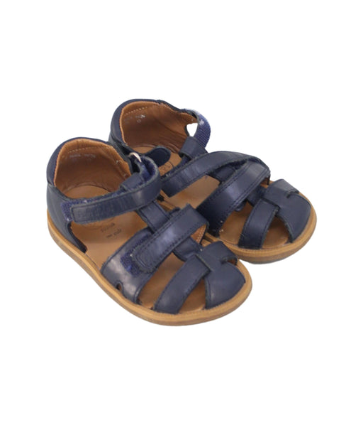 A Navy Sandals from Pom d’Api in size 18-24M for girl. (Front View)