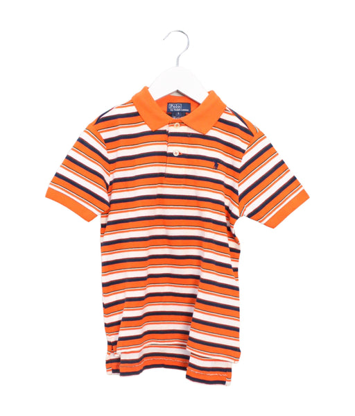A Orange Short Sleeve Polos from Polo Ralph Lauren in size 5T for boy. (Front View)
