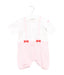 A Pink Short Sleeve Rompers from Miki House in size 0-3M for girl. (Front View)