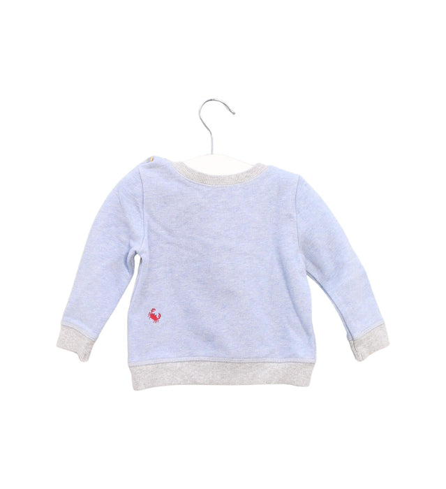 A Blue Crewneck Sweatshirts from The Little White Company in size 3-6M for boy. (Back View)