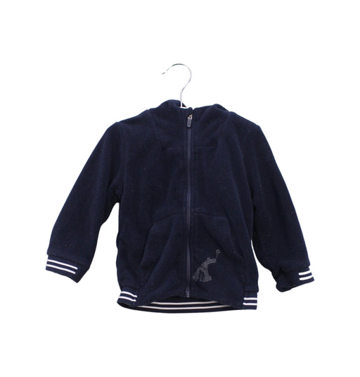 A Navy Zippered Sweatshirts from Jacadi in size 12-18M for boy. (Front View)